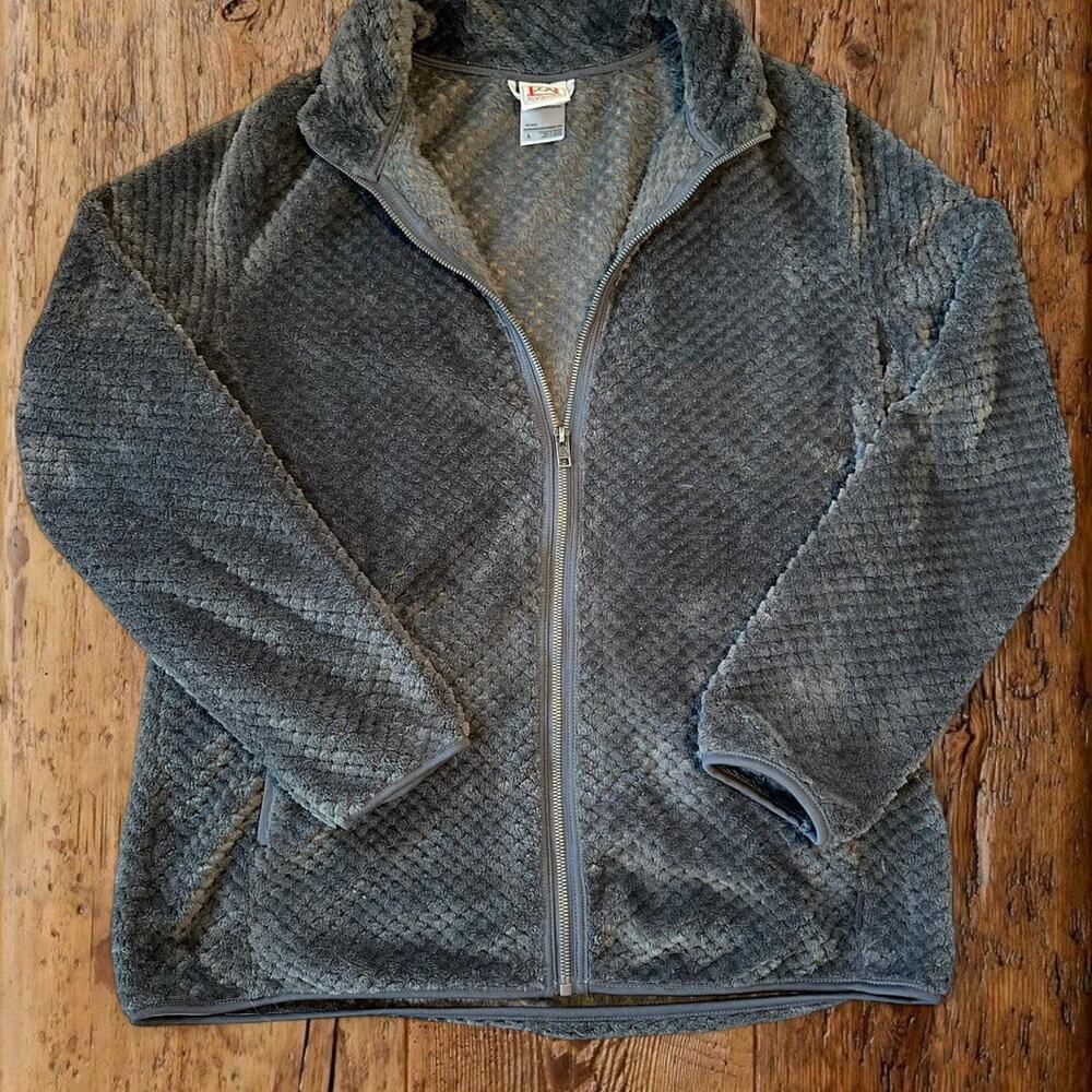 Grey avalanche fuzzy full zip jacket
